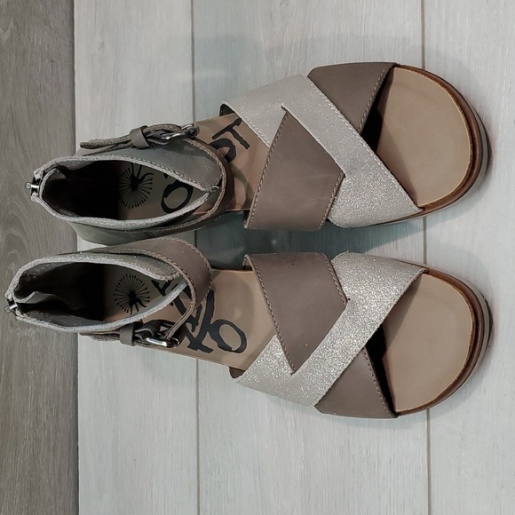 NEW OTBT Womens Teamwork Ankle Leather Wedge Sandals shoes sz 9M - Picture 6 of 11